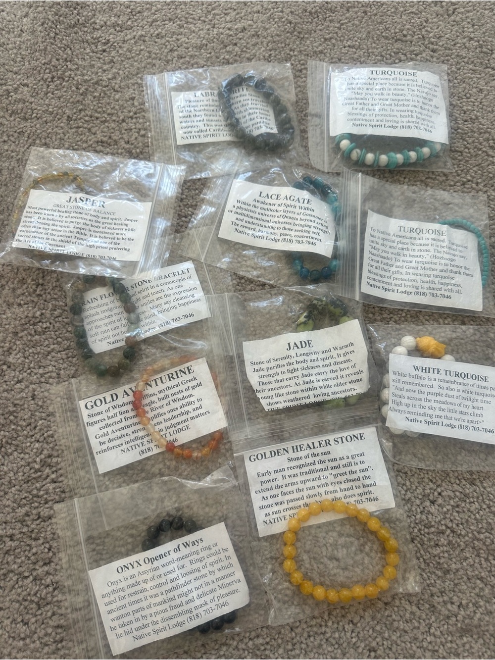 various crystal bracelets